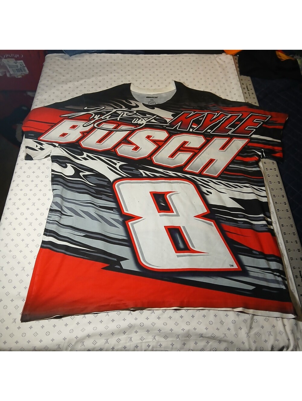 NASCAR Kyle Busch 8 Racing Jersey Shirt Mens 3XL Black Red Streetwear